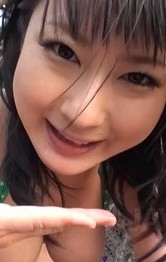  - Megumi Haruka Asian sucks balls and exposes her pussy on beach